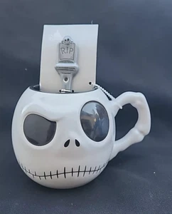 Nuovo con scatola!! Tazza 3D Nightmare Before Christmas Jack Skellington e cucchiaio RIP 16 oz NUOVO - Foto 1 di 4