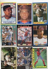 9-sandy alomar jr. card lot padres indians +rc 1989 score 630 +post 1991 6 