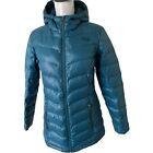 The North Face 550 Goose Down Puffer Jacket Coat Hooded Womens Size Small Blue