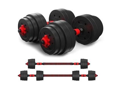 Adjustable Weight To 88lbs Dumbbell Barbell Set  Home Fitness Gym Work Out  - Image 1 of 4