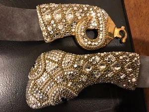 Vintage 80's Eunice Carter Crystal Belt (75cm) Handmade in Austria  - Picture 1 of 12