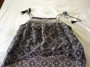 AMERICAN EAGLE DAMEN SOMMER TOP SHIRT MARINE BLAU W ANTHRAZIT GR. L ÄRMELLOS - Bild 1 von 6