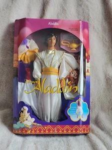 1992 Mattel Disney's Aladdin Prince Ali Doll - Outfit With Abu & Magic Lamp NRFB - Picture 1 of 9