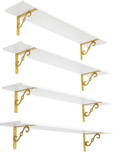 39.4" Wall Mounted Shelves Set of 4 Wide Floating Shelf for Living Room Bathroom - Picture 1 of 12