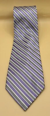 Perry Ellis Portfolio Purple Striped Men’s Necktie Tie EUC - Image 1 of 3