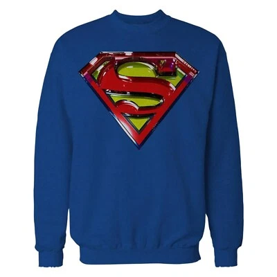 DC Comics Superman Logo Glass Official Sweatshirt Superhero Classic Sweater Gift - Image 1 of 4