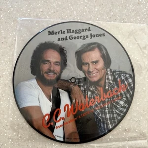 George Jones Merle Haggard C.C. Waterback Pic Disc 45 7 Inch Nm - Picture 1 of 2