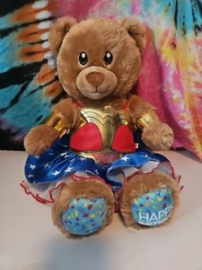 Build A Bear BAB braun Plüsch Teddybär Wonder Woman Kostüm Outfit Stofftier - Bild 1 von 8