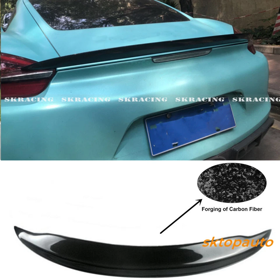 Alerón trasero de fibra de carbono forjado para Porsche Cayman 981 2010-2016 cupé Foto 1 de 4