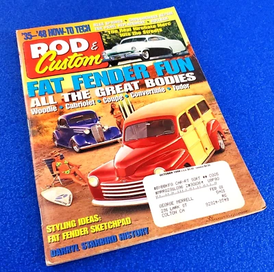 ROD & CUSTOMS FAT FENDER FUN ALL THE GREAT BODIES OCT 1998 MUSCLE CAR MAGAZINE - Image 1 of 4