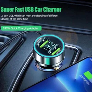 Zigarettenanzünder 2 USB Ladegerät Auto LKW Auto Ladegerät Adapter Ch Fast - Zdjęcie 1 z 15
