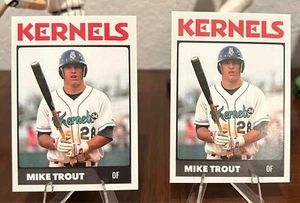 Mike Trout KERNELS #28 ROOKIE RC Minor League Rookie CEDAR RAPIDS 2 Card Lot - Picture 1 of 8