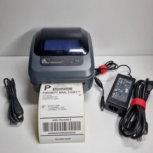 Zebra Label Printer GK420d, 200dpi LAN, USB, W/ adapter, Tested and working - Bild 1 von 8