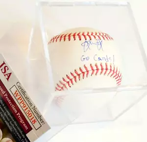 Cardenales de béisbol JUNIOR FERNANDEZ firmadas OML ""Go Cards"" (JSA Certificado de autenticidad) - Imagen 1 de 6