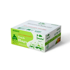 Bolsas de basura SunnyCare 100 % compostables 1,0 mil 40 pulgadas x 48 pulgadas verde 10/rollo; 100/estuche - Imagen 1 de 1
