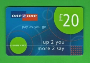 One 2 One Phone Card - £20 Pay as You Go Top Up - UK - 1990s - Used - Bild 1 von 2