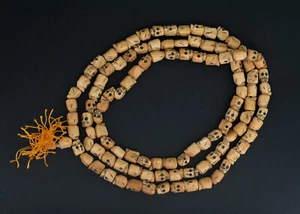 Chapelet Collier Mala Perles Tête de Mort Haute Qualite Artisanat Fait Main 571 - Picture 1 of 3