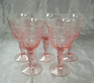 Mikasa Crystal TENDER LEAVES Set of 5~7-1/4" Water Goblets Stemware Stem Ve007 - Picture 1 of 4