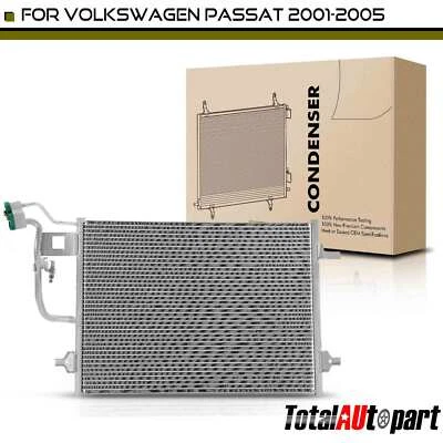 New AC Condenser w/ Bracket for Volkswagen Passat 2001-2005 w/o Receiver Drier - Image 1 of 4