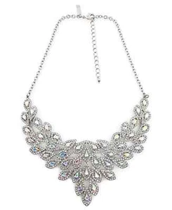 INC Silver-Tone Crystal Teardrop Statement Necklace, 17" + 3" ext - Picture 1 of 1