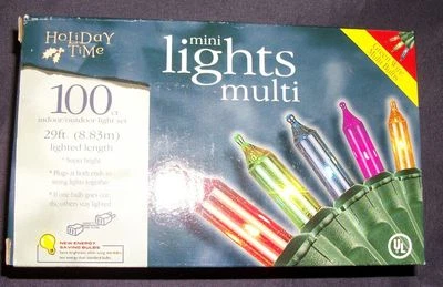 Holiday Time Mini Light Set 29'- Multi Color-NEW IN BOX 100CT - Image 1 of 2