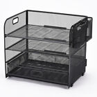 4-Tray Mesh Desk File Organizer for Office/Home