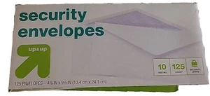 Sobres de seguridad up&up tallas 10, 125 unidades, revestimiento de seguridad (10,4 cm x 24,1 cm) - Imagen 1 de 1