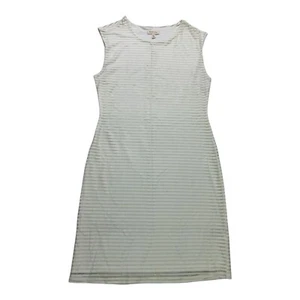 Vestido Anthropologie Silence + Noise Blanco Rayas Blanco Brillante En Capas Mini Med - Imagen 1 de 12