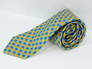 Robert Talbot Best of Class Blue & Yellow 100% SILK Necktie Tie Made in USA - Picture 1 of 10