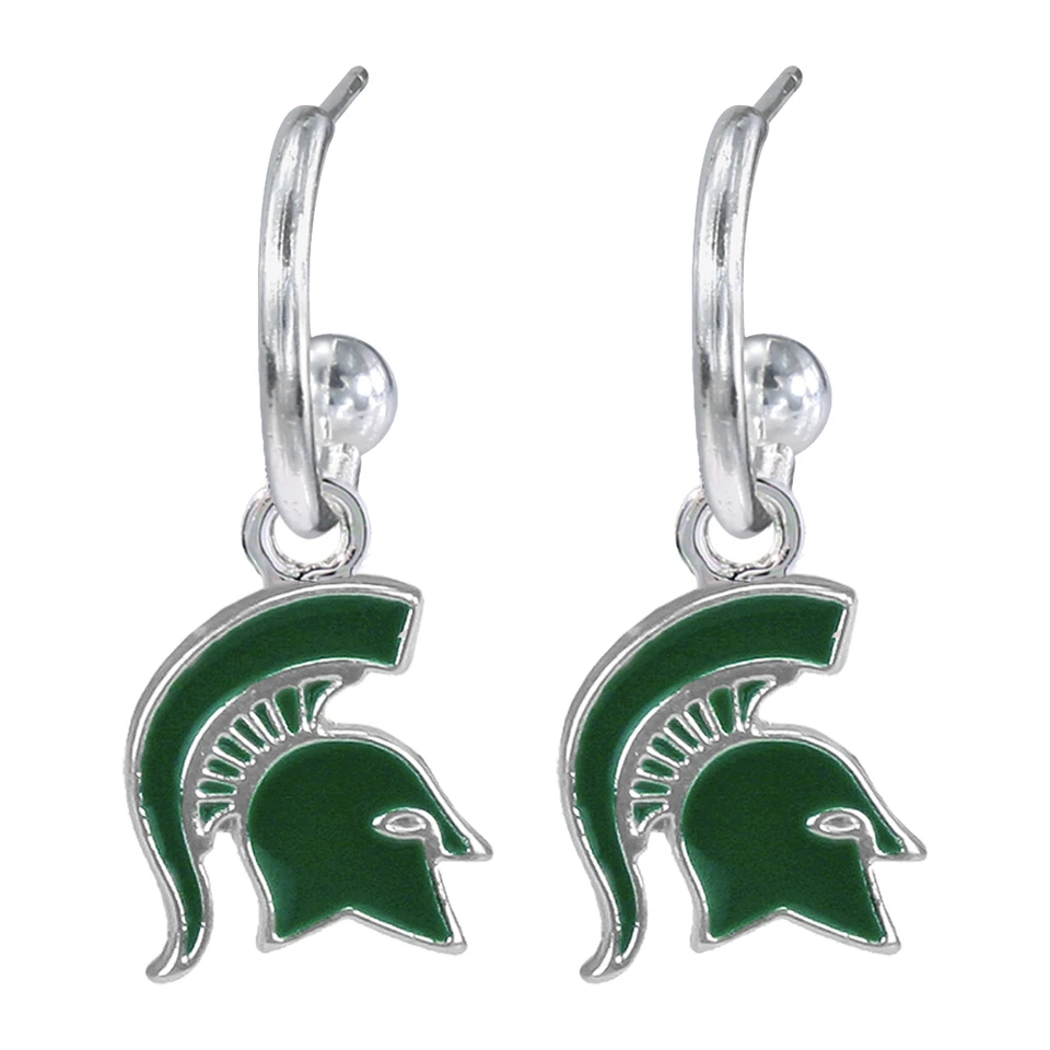 New Michigan State Spartans Women's Emma Earrings, Silver Post, Fish Hook, NCAA - Image 1 of 1