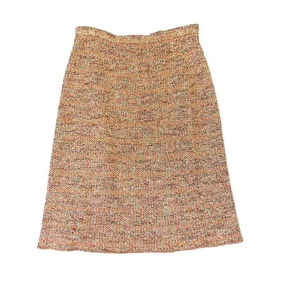 Falda Pendleton Mujer M Mediana Coral Tweed Aline Algodón Mezcla Seda Forrada Carrera Foto 1 de 4
