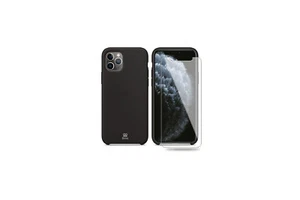 Ibroz Coque silicone noir + Verre trempé pour iPhone 11 Pro Max - Photo 1/4