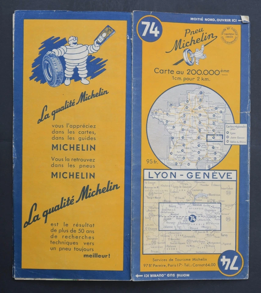 Tarjeta MICHELIN mapa antiguo n.o 75 BURDEOS TULLE 1952 Guía Bibendum neumático - Imagen 1 de 1