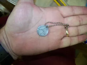 1:6th Scale 12" GI Joe Dog Tags AT Adventure Team w/chain repro Bead Chain - Picture 1 of 2