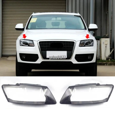 Fit For Audi Q5 2009-10-11-2012 Car Front Headlamp Lens Shell Left Right 2pcs - Image 1 of 4