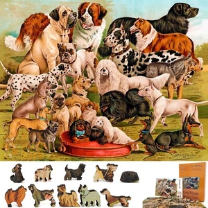 Wooden Jigsaw Puzzle for Adults by FoxSmartBox - 306 Pieces - Furry Friends - Picture 1 of 8