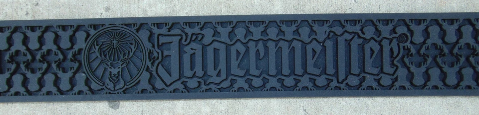 New Jagermeister Jager Bar Spill Drip Mat Rail Runner Rubber SOLID Black 21" NEW - Imagem 1 de 1