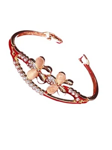 Pulsera Mujer Floral Plata con Piedras Ojo de Gato y Estrás - Elegante - Imagen 1 de 5