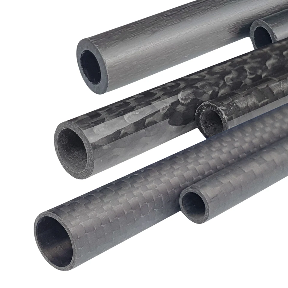 CFK Rundrohr pultrudiert gewickelt glänzend matt Carbon Kohlefaser Rohr, 1 Meter - Bild 1 von 4