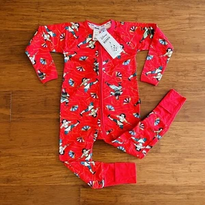 Bonds Disney Baby Mulan Red Long Sleeve Zip Wondersuit Size 3 BNWT Fan Shang - Picture 1 of 2