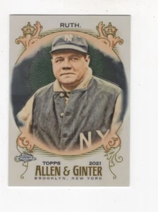 2021 TOPPS ALLEN & GINTER CHROME - BABE RUTH NEW YORK YANKEES #120 - Picture 1 of 7