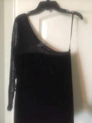 Willi Smith single see thru sleeve black top, size small - Imagem 1 de 3