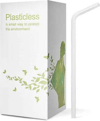 200 Count 8.25" Eco-friendly Bendable Compostable PLA Straws 8.25 200, White  - Image 1 of 4