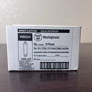 Westinghouse RLX, 10 Watt, 12V, Frosted, Ridged Loop Base 10RLX/F - 10 Pieces - Picture 1 of 8