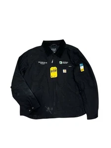 Carhartt Detroit Jacket Black Blanket Lined Canvas Duck Workwear XL NWT - Picture 1 of 4