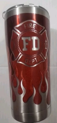 Vaso de viaje Tervis Fireman's Cool Flame gráfico acero inoxidable 20 oz con tapa Foto 1 de 4