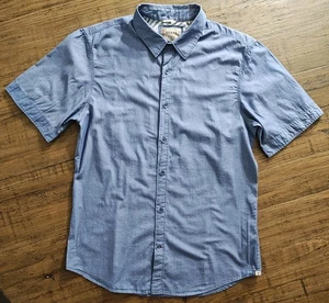 GUESS Men Short Sleeve Button Up Shirt Medium Slim Fit Blue - Picture 1 of 6