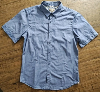 GUESS Men Short Sleeve Button Up Shirt Medium Slim Fit Blue - Image 1 of 4