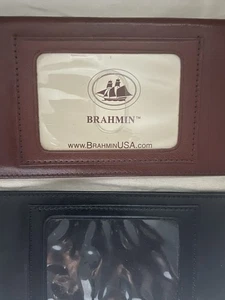 🆕 Vintage BRAHMIN Leder Scheckbuch Brieftasche Hülle Einsatz Halter (2) - Bild 1 von 7