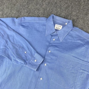 Camicia Lorenzini uomo grande blu con bottoni Italia Neiman Marcus manica lunga tasca - Foto 1 di 10